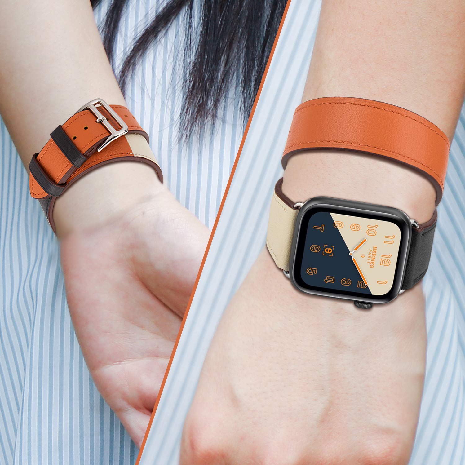 double tour leather apple watch strap