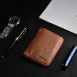 Handmade Mens Leather Wallet with Coin Pocket,