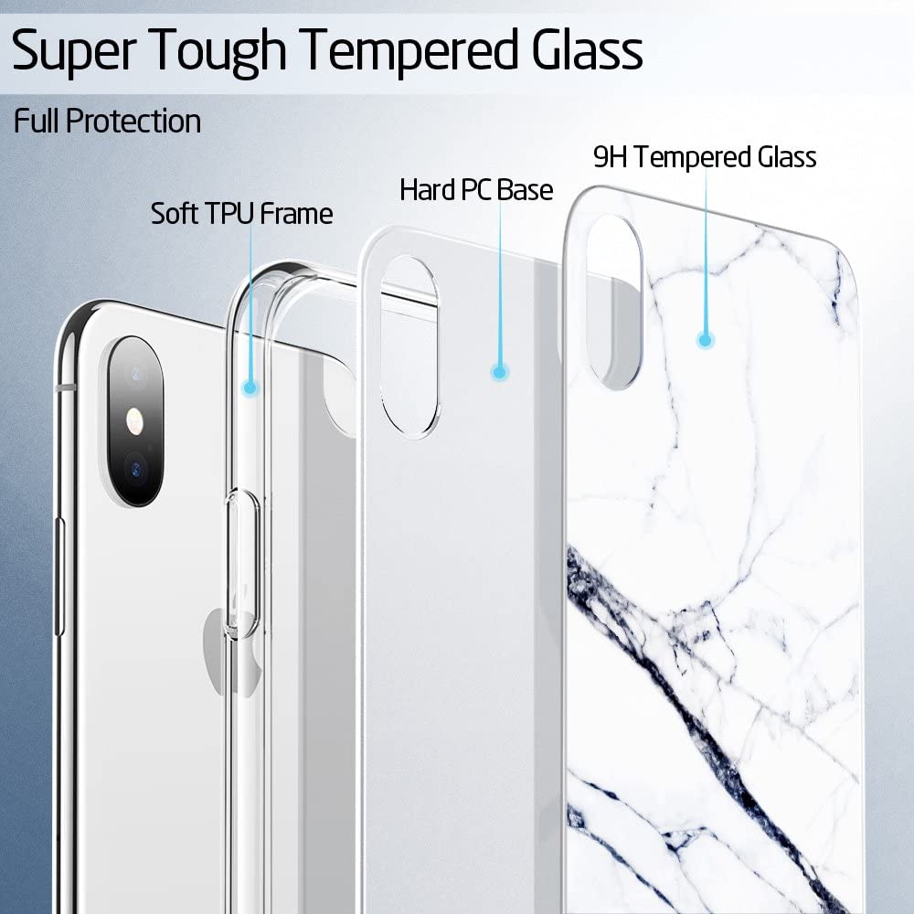 ESR Marble Glass Case for iPhone XS
