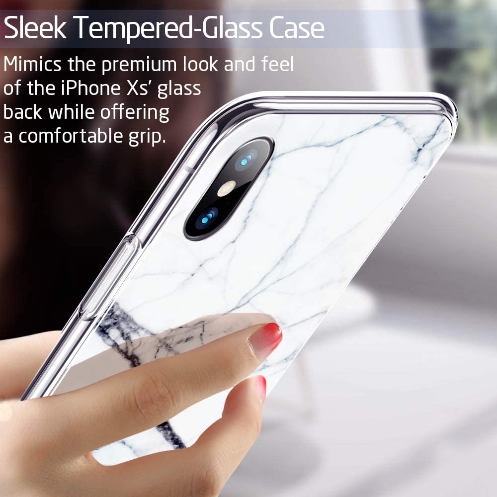 ESR Marble Glass Back Case for iPhone XS Max