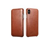 iCarer Vintage Leather Flip Cover for iPhone X/ XS/ XS Max