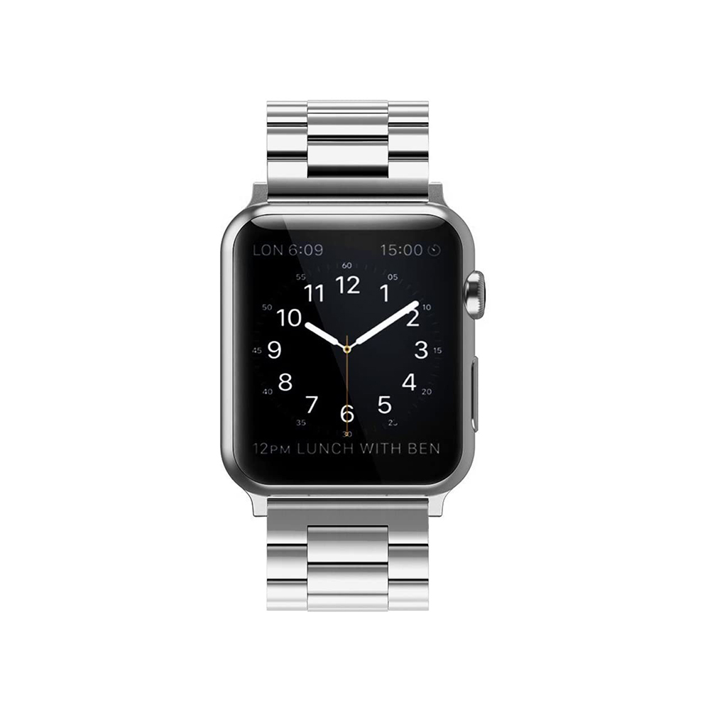 Simpeak Stainless Steel Band Strap Compatible with Apple Watch 42mm (44mm) Series 1 Series 2 Series 3 Series Silver color