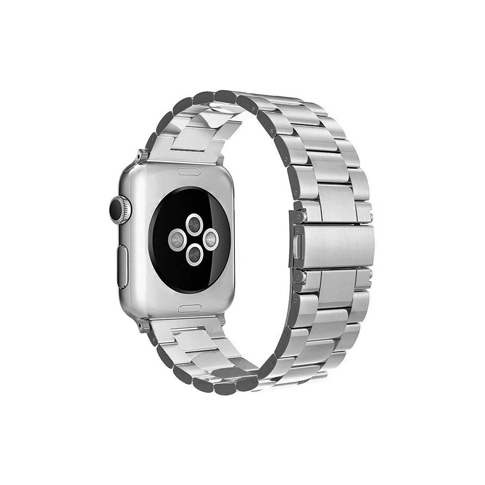 Apple Watch Stainless Steel Strap with Folding Clasp- Silver