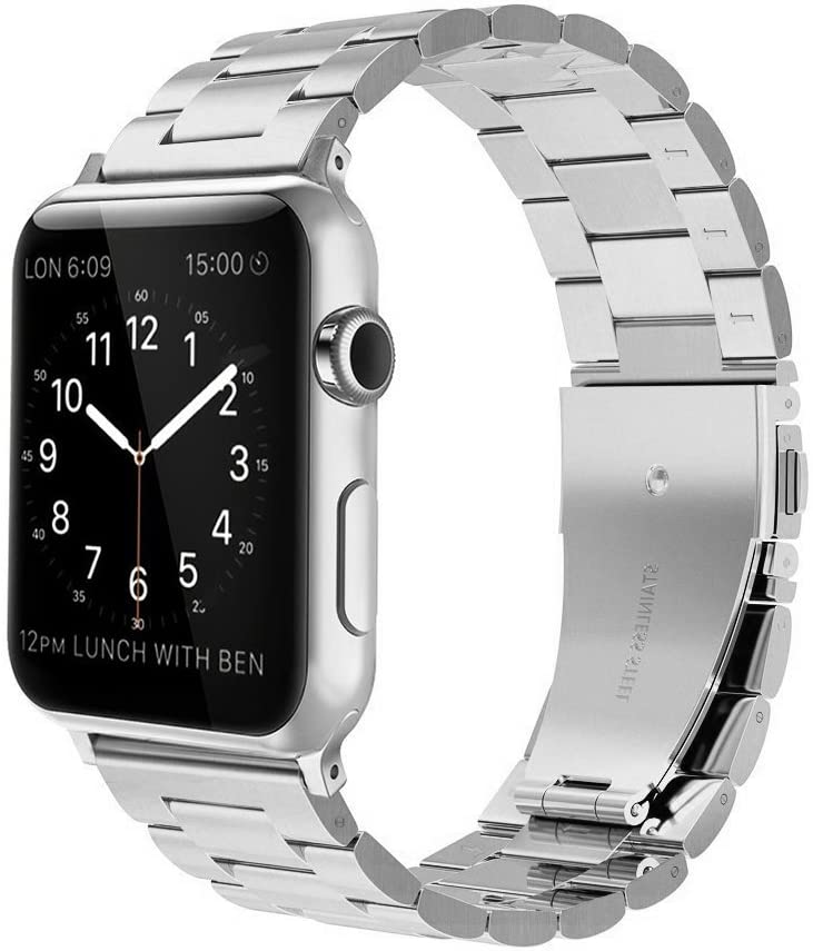 Simpeak Stainless Steel Band Strap Compatible with Apple Watch 42mm (44mm) Series 1 Series 2 Series 3 Series
