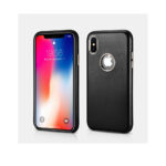 iCarer Original Leather Case for iPhone XS Max Black with Logo Cut design