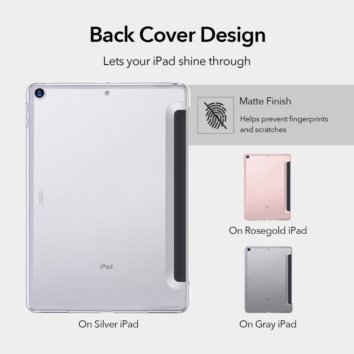 Crystal Clear Hard Back case with matte finish for iPad