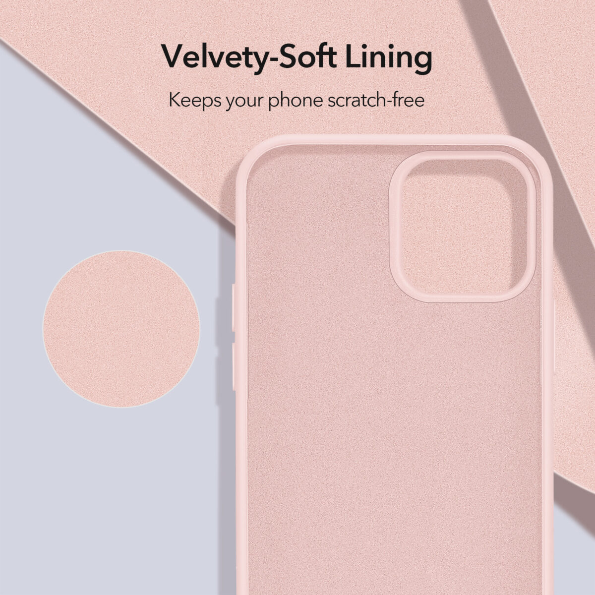 ESR Soft Silicone velvety soft lining Case Sand Pink for iPhone 12 Pro