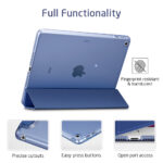 Trifold Stand and Auto Sleep/Wake, Translucent Frosted Back for iPad