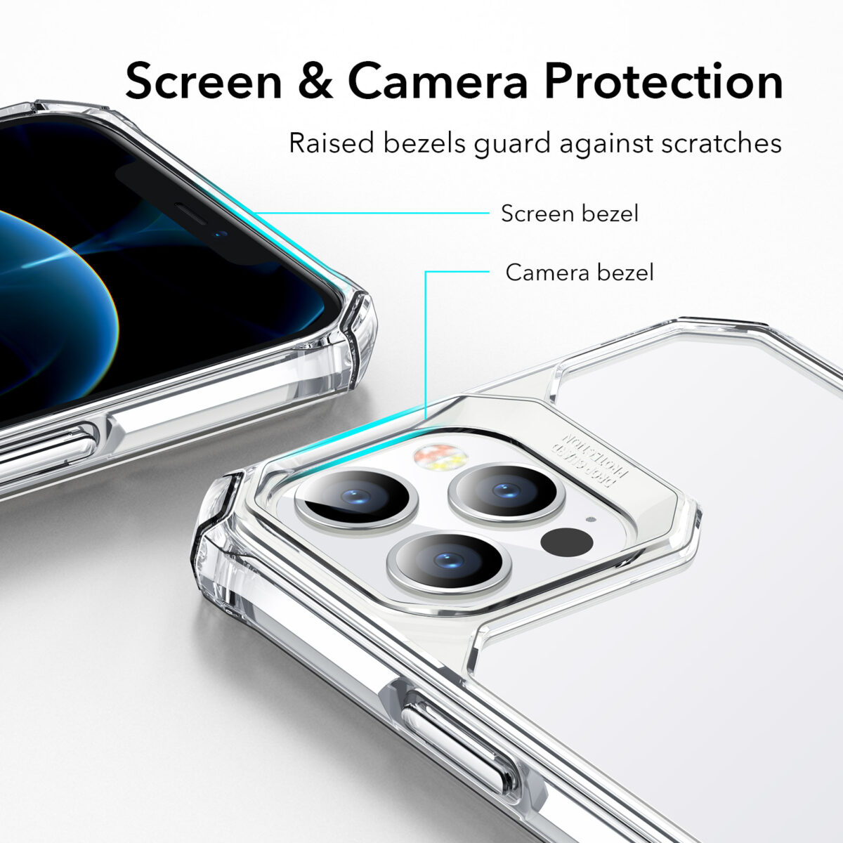 Raised Camera Protection and Screen