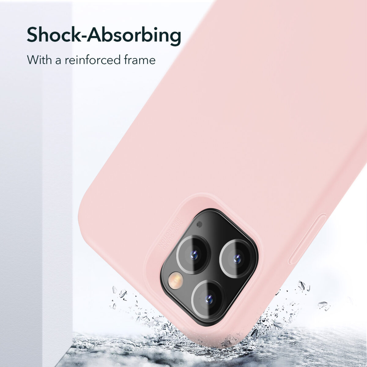 ESR Soft Silicone Case with a reinforced frame Sand Pink for iPhone 12 Pro Max