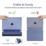 Trifold Stand and Auto Sleep/Wake, Translucent Frosted Back for iPad