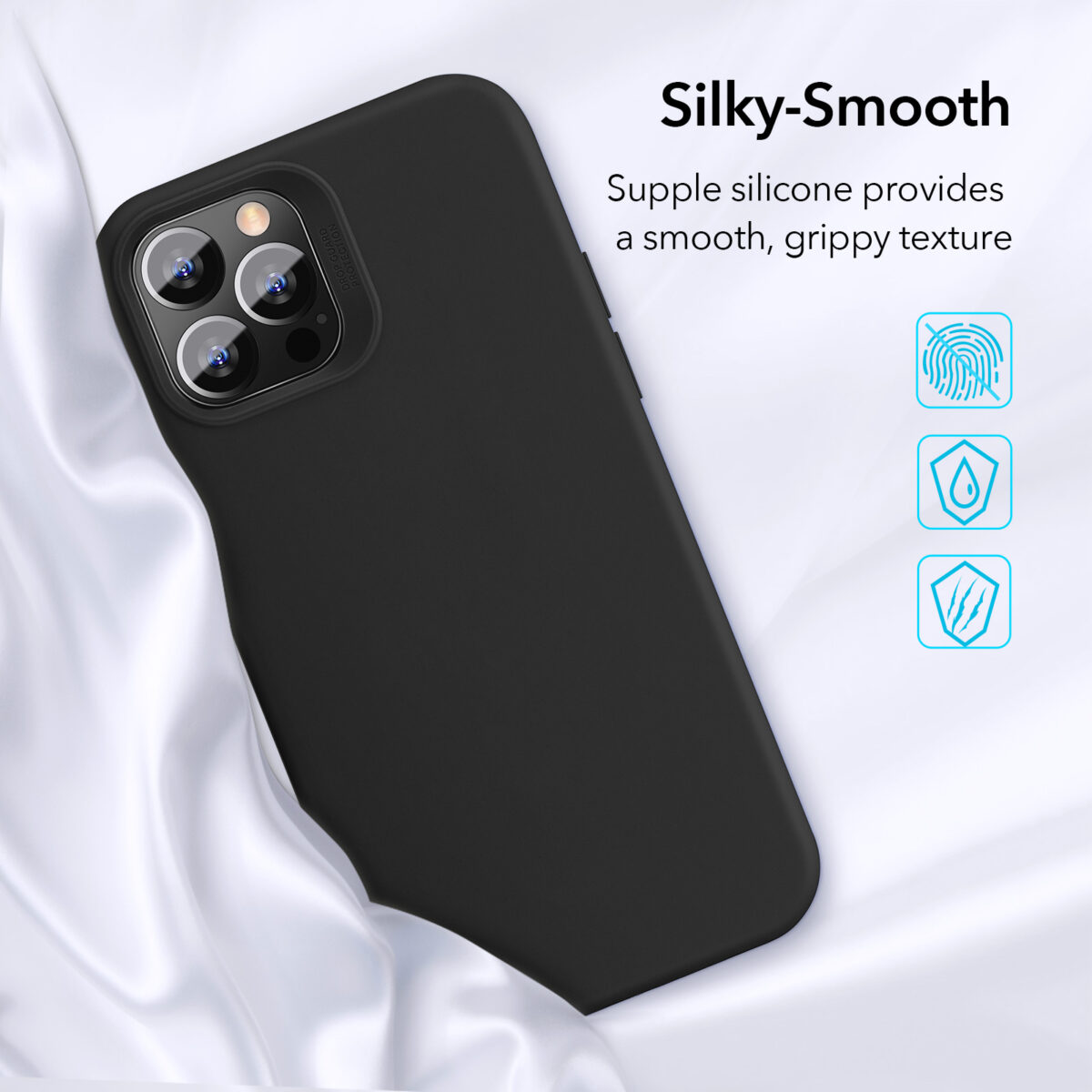 Silky smooth Silicone case for iPhone 12 Black