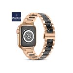 WIWU Stylish Resin Strap for Apple Watch- Rose Gold/Black