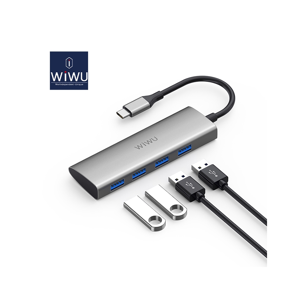 WIWU USB C to 4 Port Ways USB 3.0 Adapter