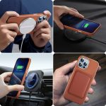 ESR Metro Premium Leather Case with MagSafe for iPhone 13 Series- Brown - Image 4