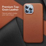 ESR Metro Premium Leather Case with MagSafe for iPhone 13 Series- Brown - Image 2