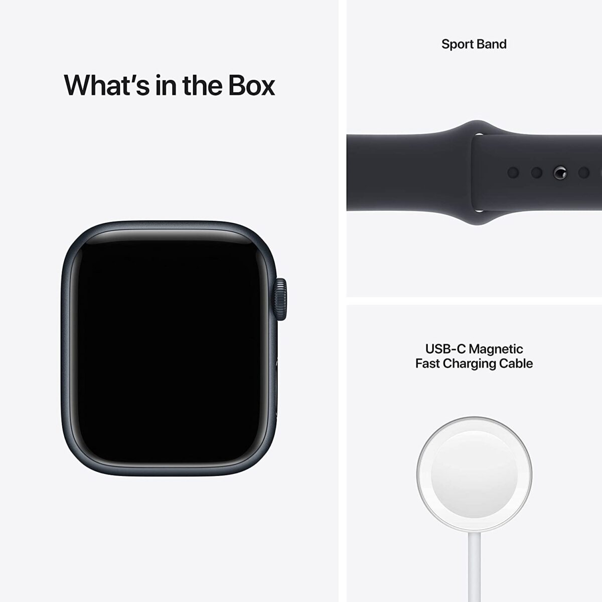 Apple Watch Series 7 includes Sport Band and Magnetic Charger