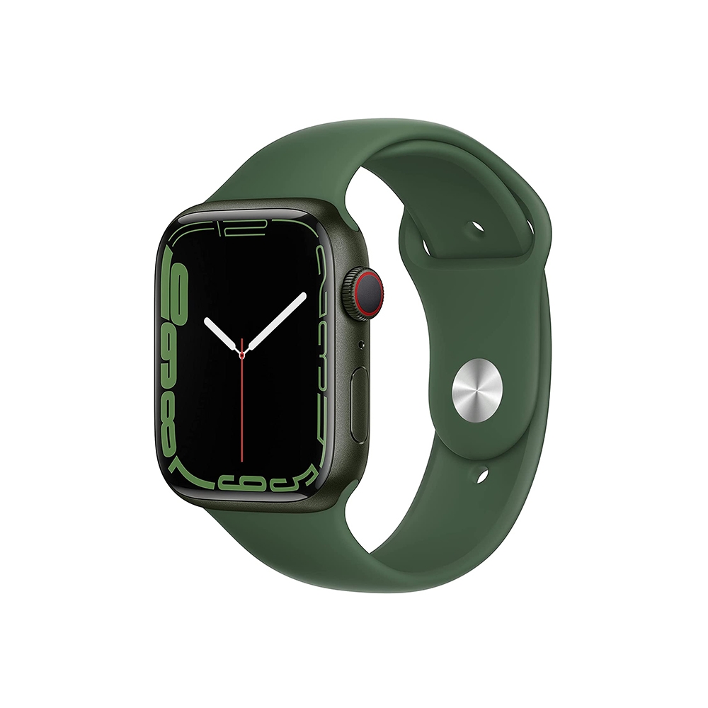 Apple Watch Series 7 (GPS, 45mm) - Green Aluminium Case with Clover Sport Band - Regular