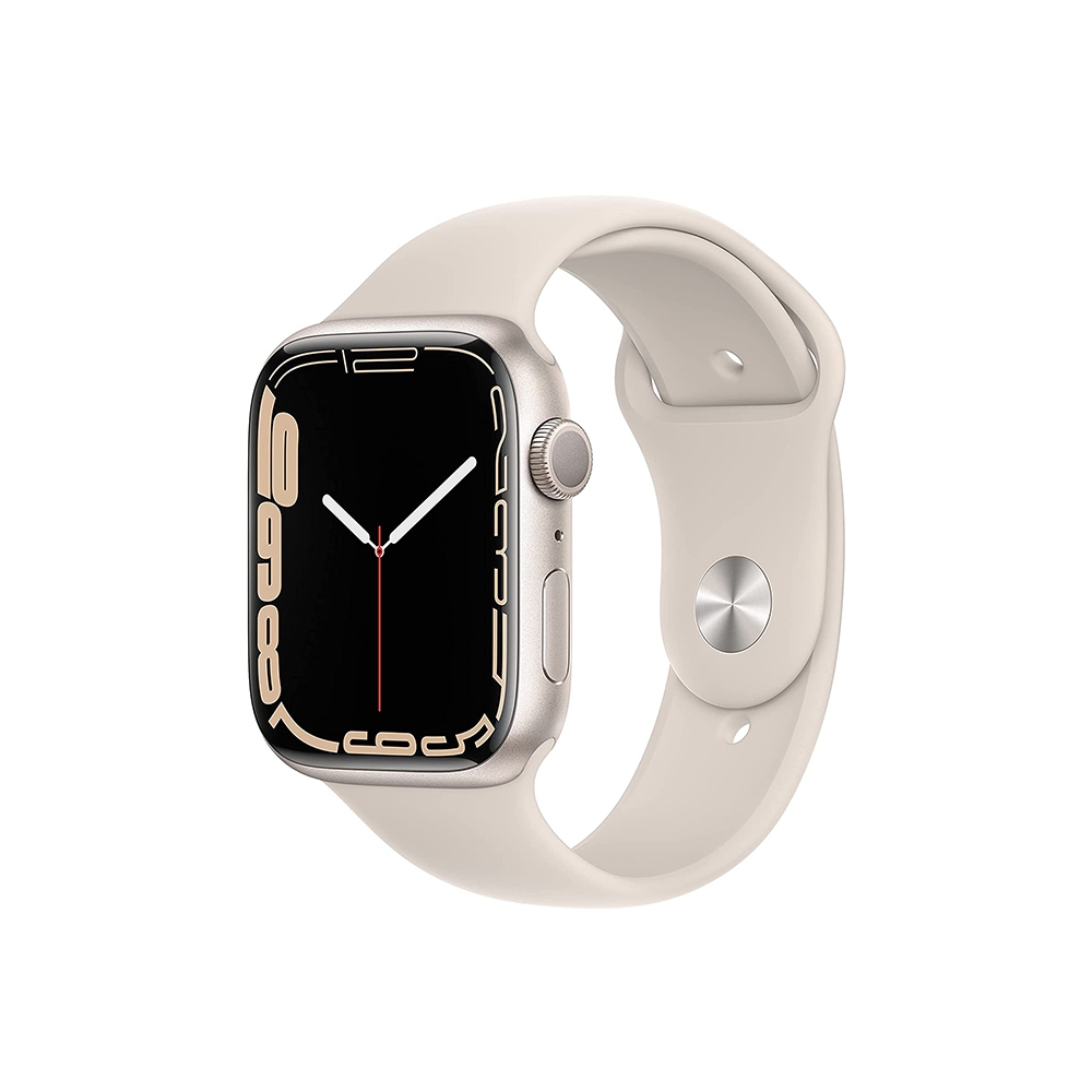Apple Watch Series 7 (GPS, 45mm) - Starlight Aluminium Case with Starlight Sport Band - Regular