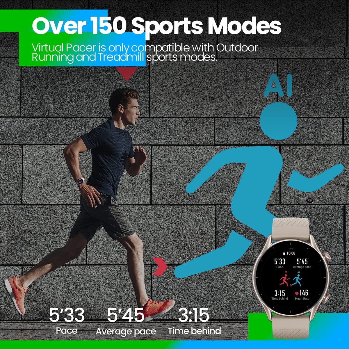 over 150 sports modes- Amazfit GTR 3 Smart Watch Sports Watch