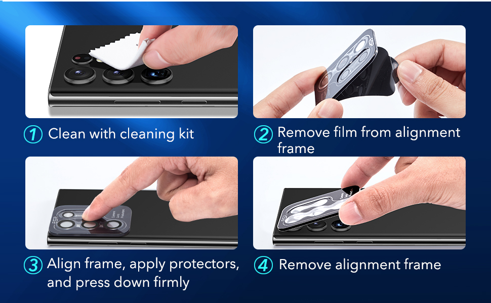 how to install the camera lens protector on Samsung lens protector