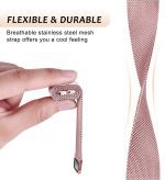 Samsung Galaxy Watch Replacement Strap Milanese Loop- Rose Pink - Image 4