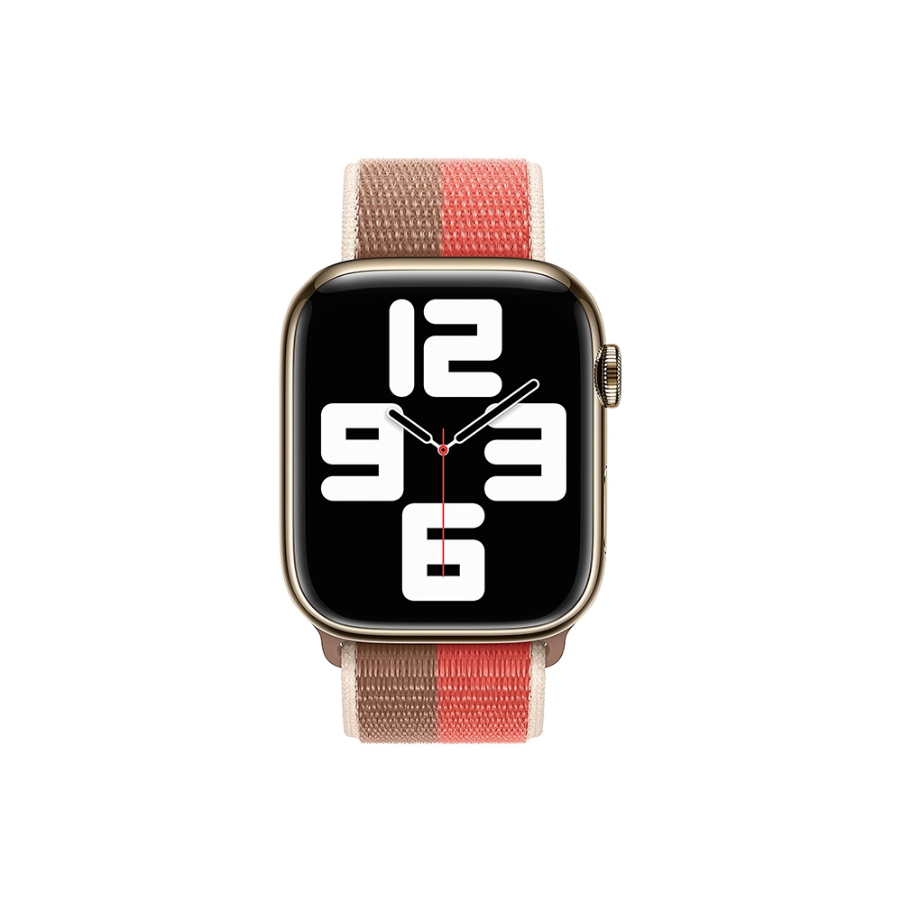 Apple Watch Band - Sport Loop (45mm) - Pink Pomelo/Tan - Regular