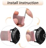 Samsung Galaxy Watch Replacement Strap Milanese Loop- Rose Pink - Image 5