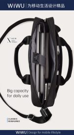 WiWU Manimalist Large Capacity Double Layer Messenger Laptop Bag Pro for Macbook - Image 4