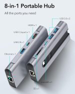 ESR 8-in-1 Portable Hub, USB-C Hub with Gigabit Ethernet HDMI SD USB 3.0 Port - Image 9