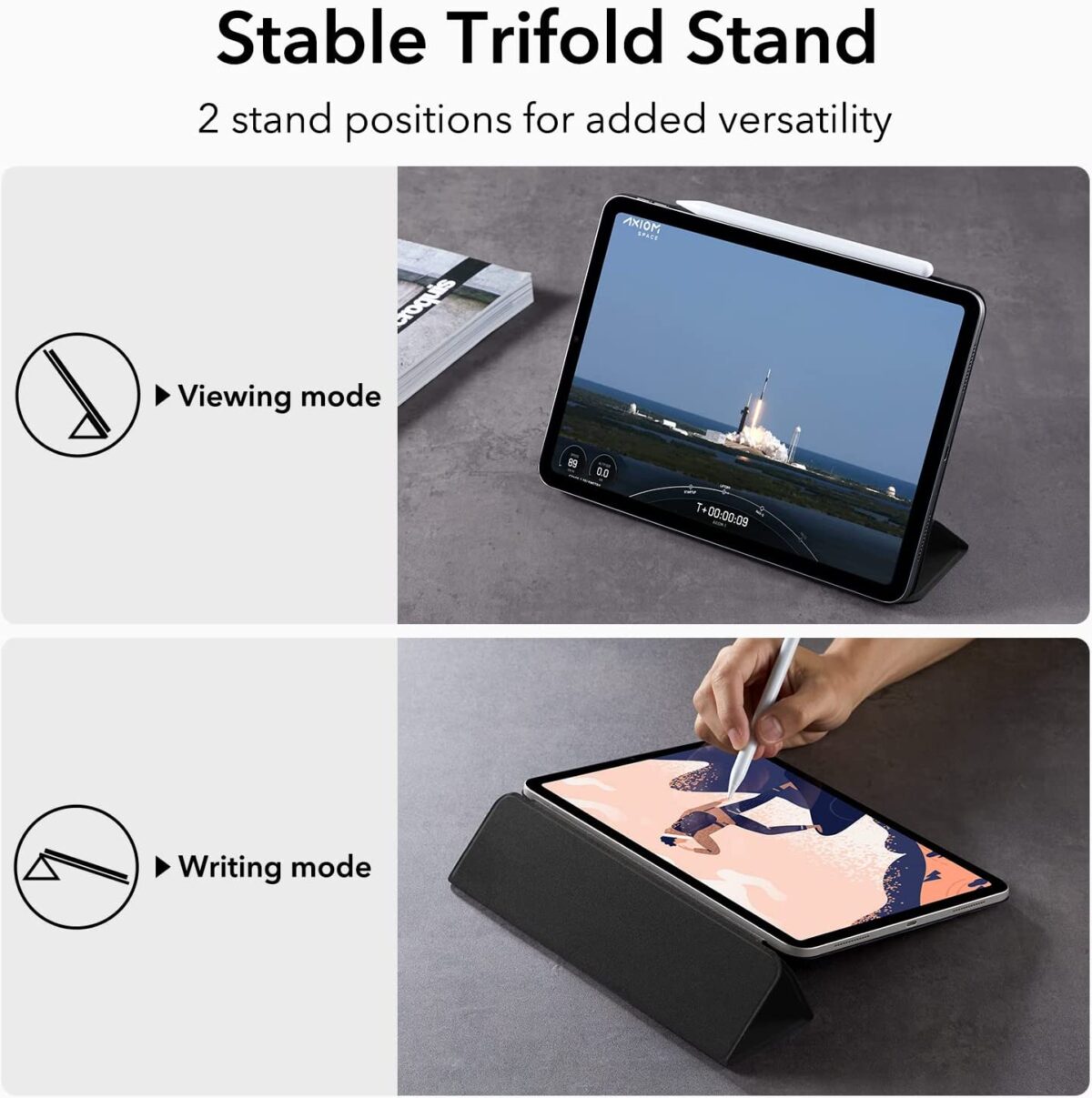 iPad Magnetic Case with viewing and writing mode