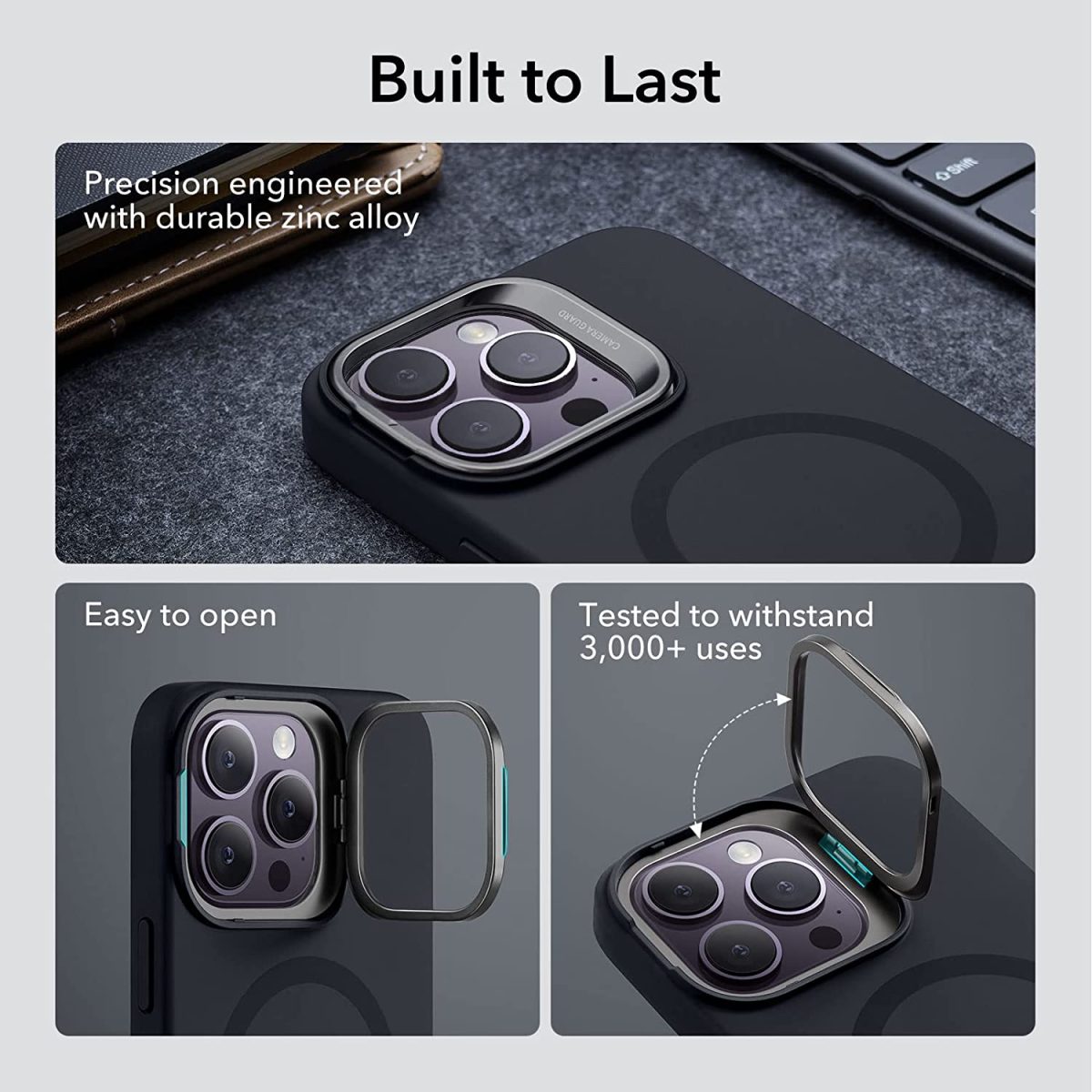 ESR Cloud Kickstand Case with MagSafe for iPhone 14 Series [Black] - Image 3