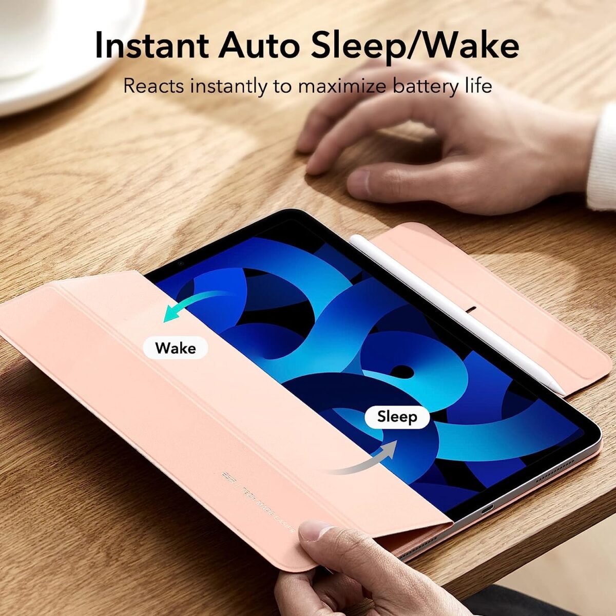 iPad Air 5 Magnetic Case with Instant Auto Sleep and Wake compatibility