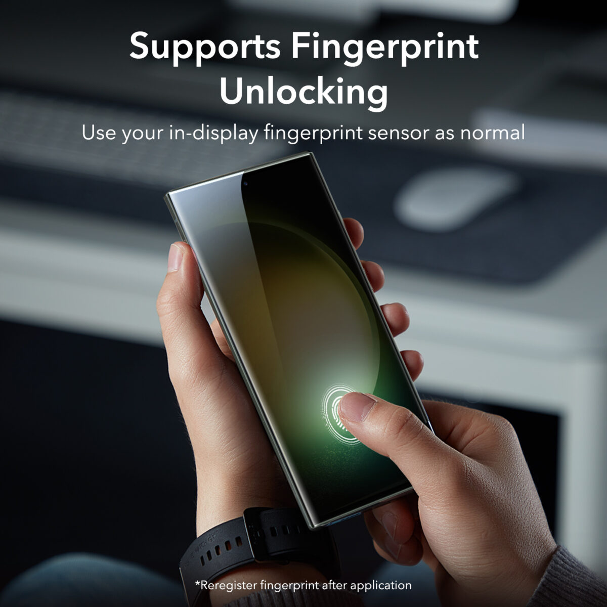 Finger print support screen protector for s23 ultra