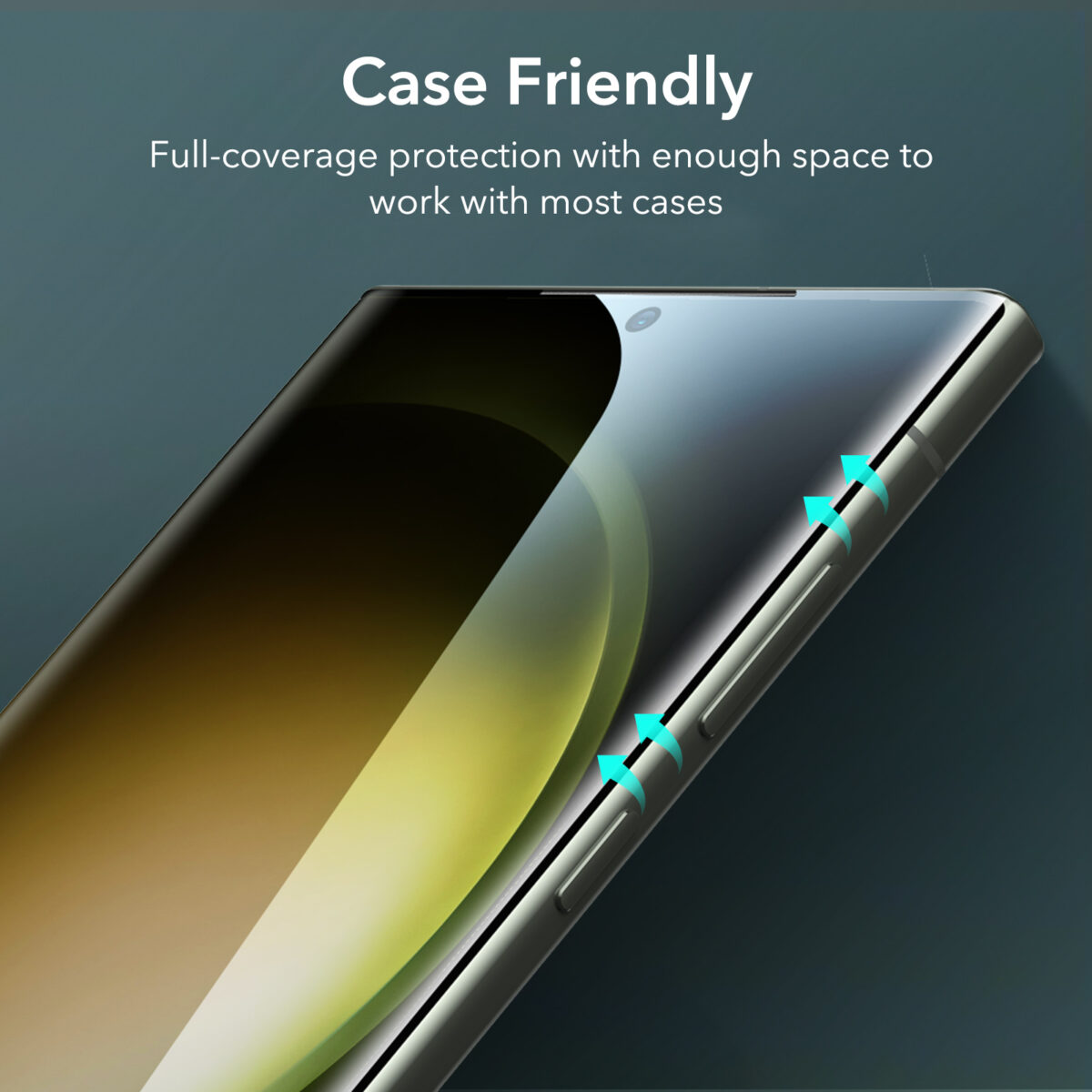 Case friendly screen protector for s23 ultra