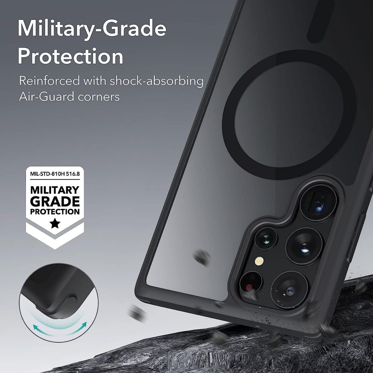 Samsung S23 Ultra Magsafe Case with Military-Grade Protection- Black
