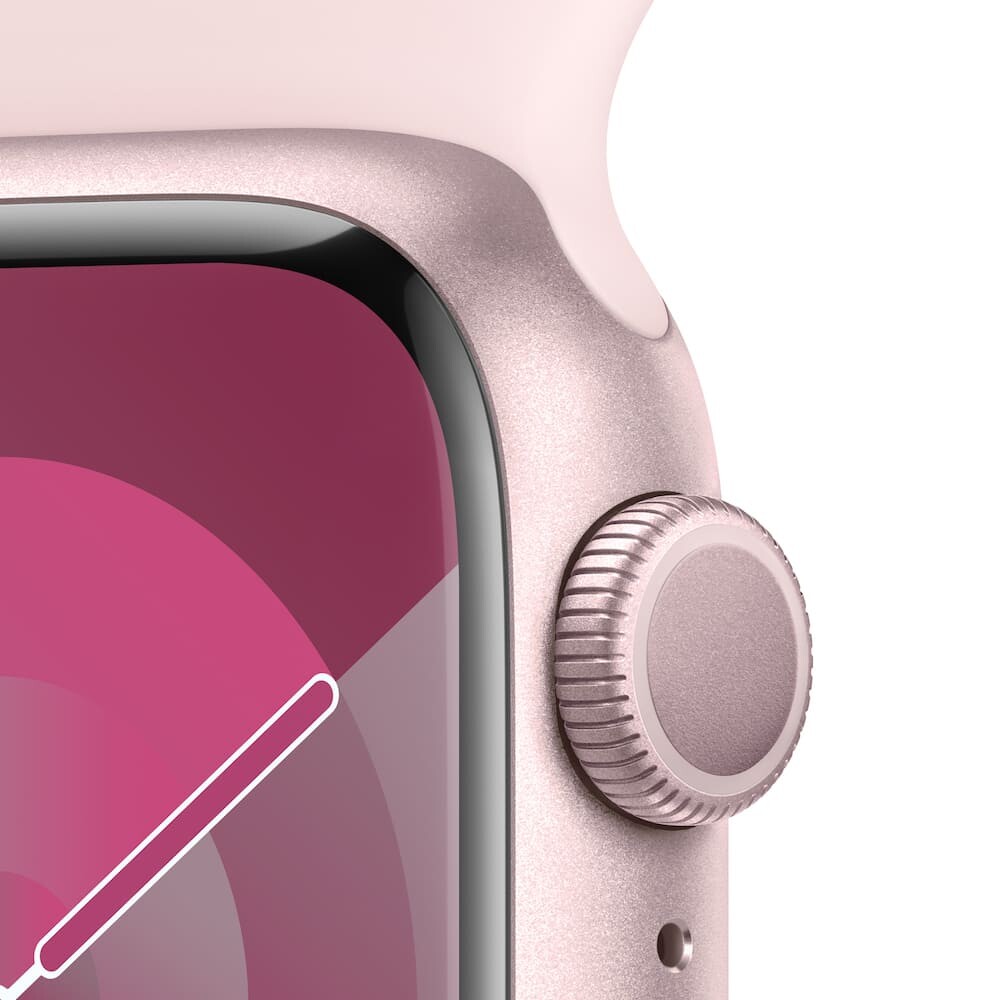 Crown Button on Apple Watch Series 9 Pink Color
