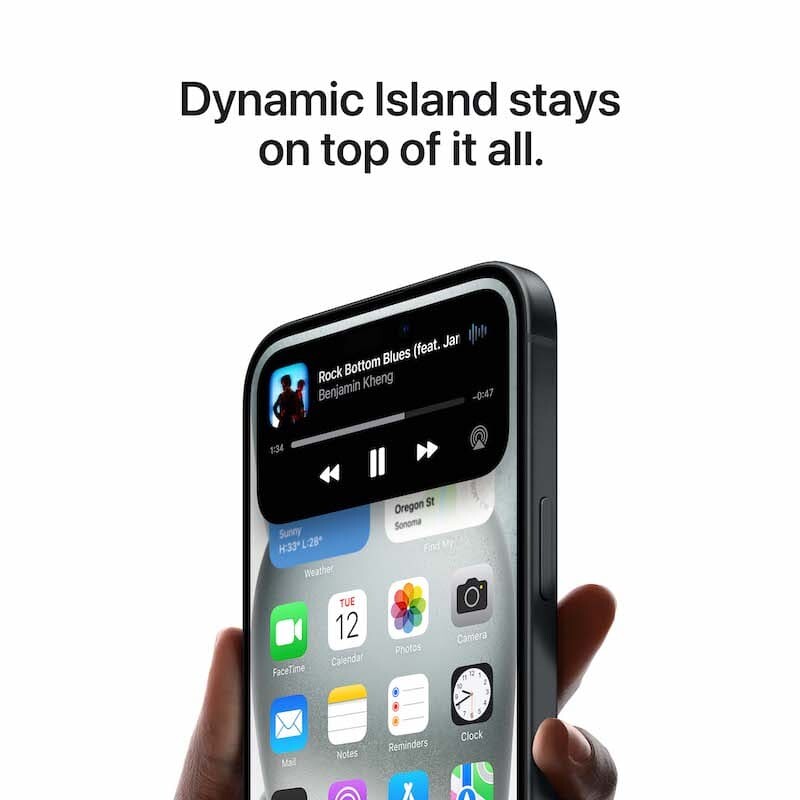 iPhone 15 with Dynamic Island Stays