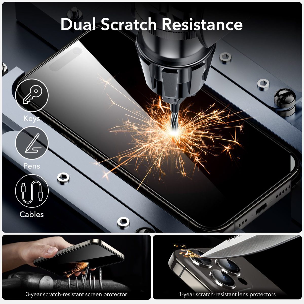 ESR Armorite Ultra Tough Tempered Glass Screen Protector for iPhone 15 Series (1 Pack) - Image 4