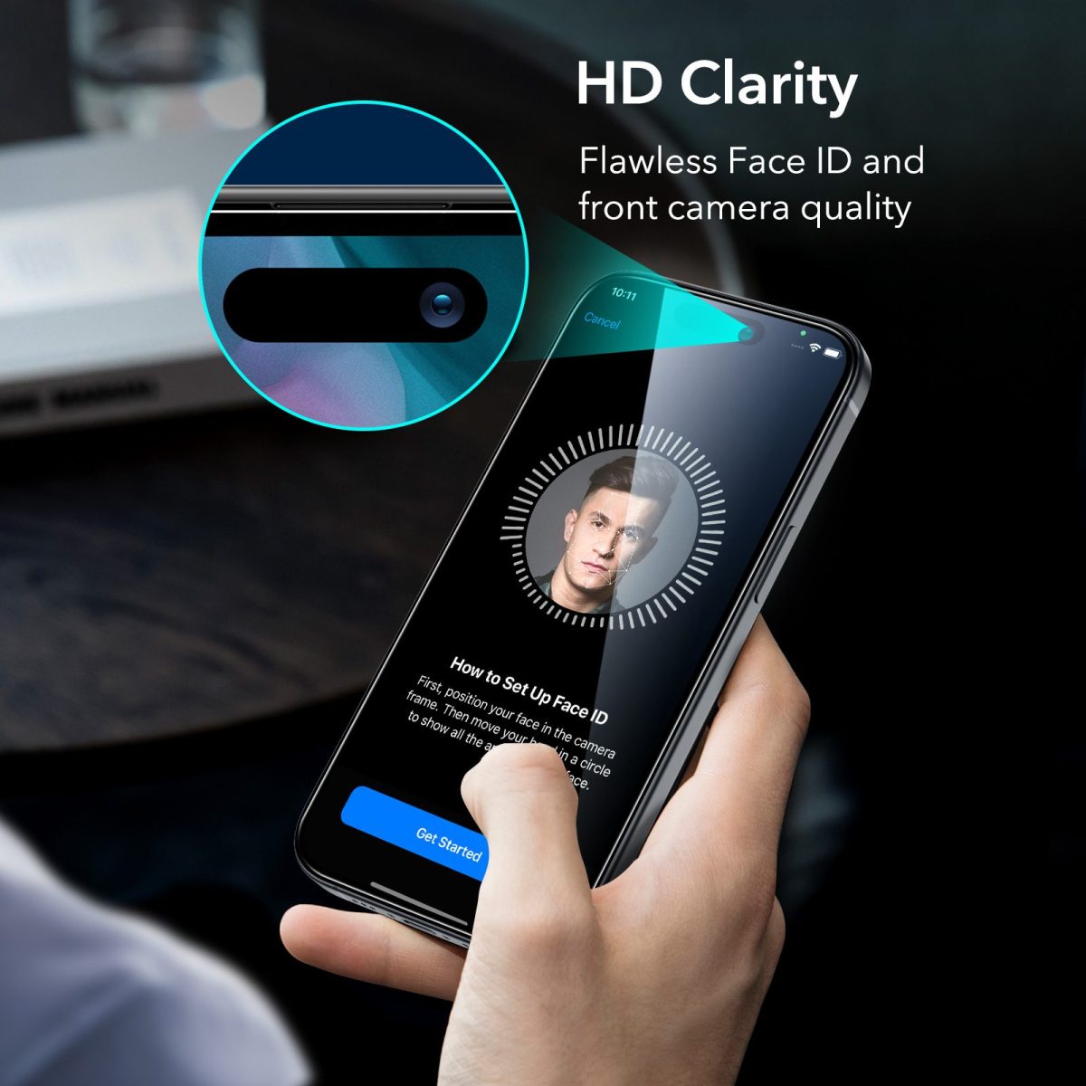 ESR Armorite Ultra Tough Tempered Glass Screen Protector for iPhone 15 Series (1 Pack) - Image 2