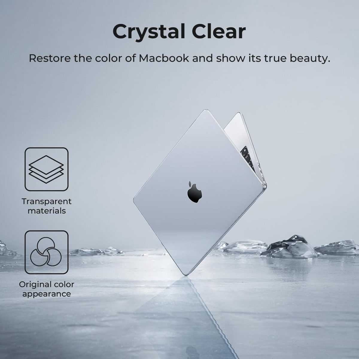 WIWU Crystal Clear Ultra Thin Hard Shell Case for MacBook Air M3 M2