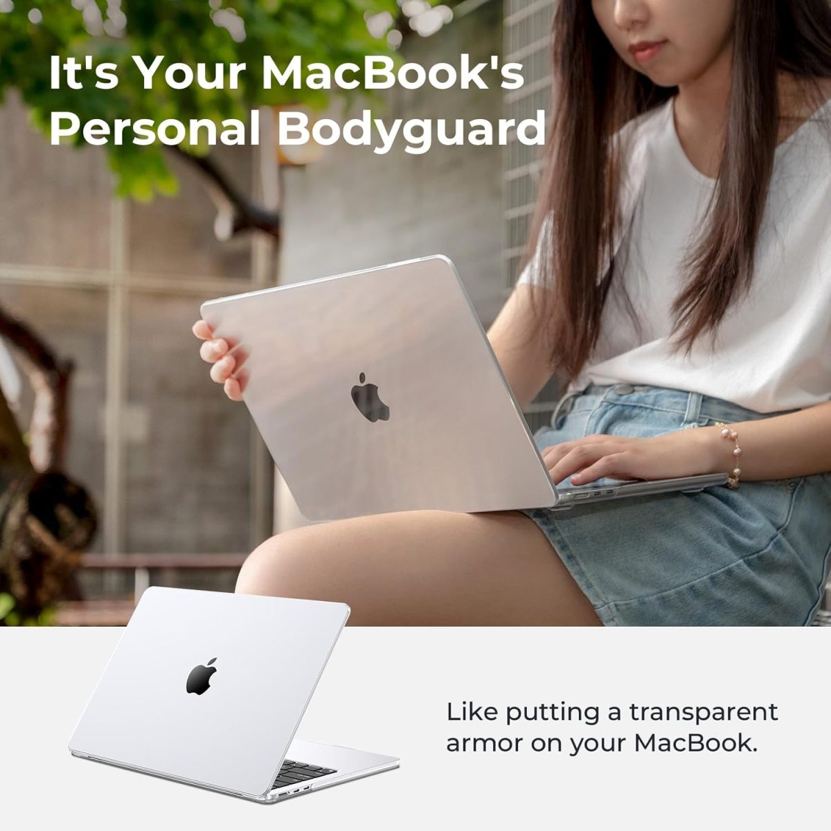 WIWU Crystal Clear Ultra Thin Hard Shell Case for MacBook Air M3 M2