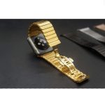 Apple Watch Stainless Steel Strap with Butterfly Buckle- Gold - Image 3
