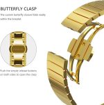 Apple Watch Stainless Steel Strap with Butterfly Buckle- Gold - Image 5