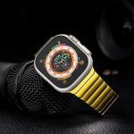 Apple Watch Stainless Steel Strap with Butterfly Buckle- Gold - Image 9