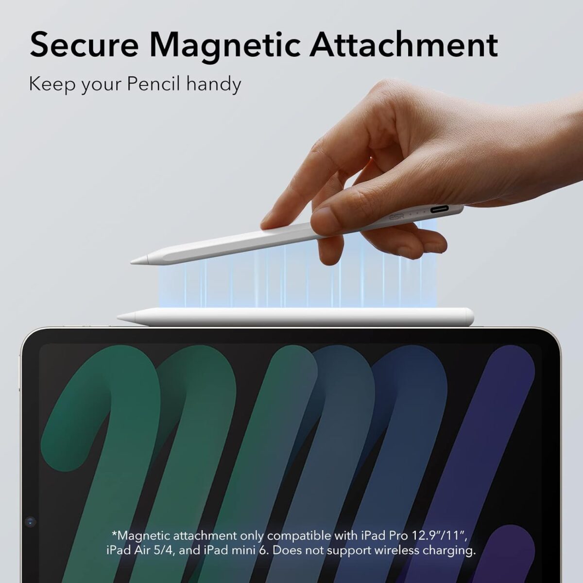 iPad Pencil with Secure magnetic attachment