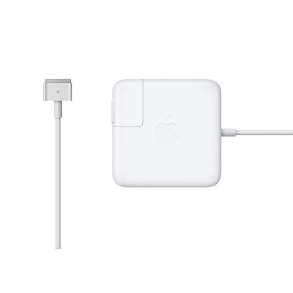 Apple 60W MagSafe 2 Power Adapter shown with magnetic DC connector, perfect for MacBook Pro with 13-inch Retina display.