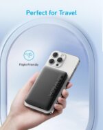 Portable Anker 334 Magnetic Battery fitting easily into a pocket, ideal for travel