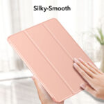 Top view of ESR iPad Air case, emphasizing slim design and grippy texture.