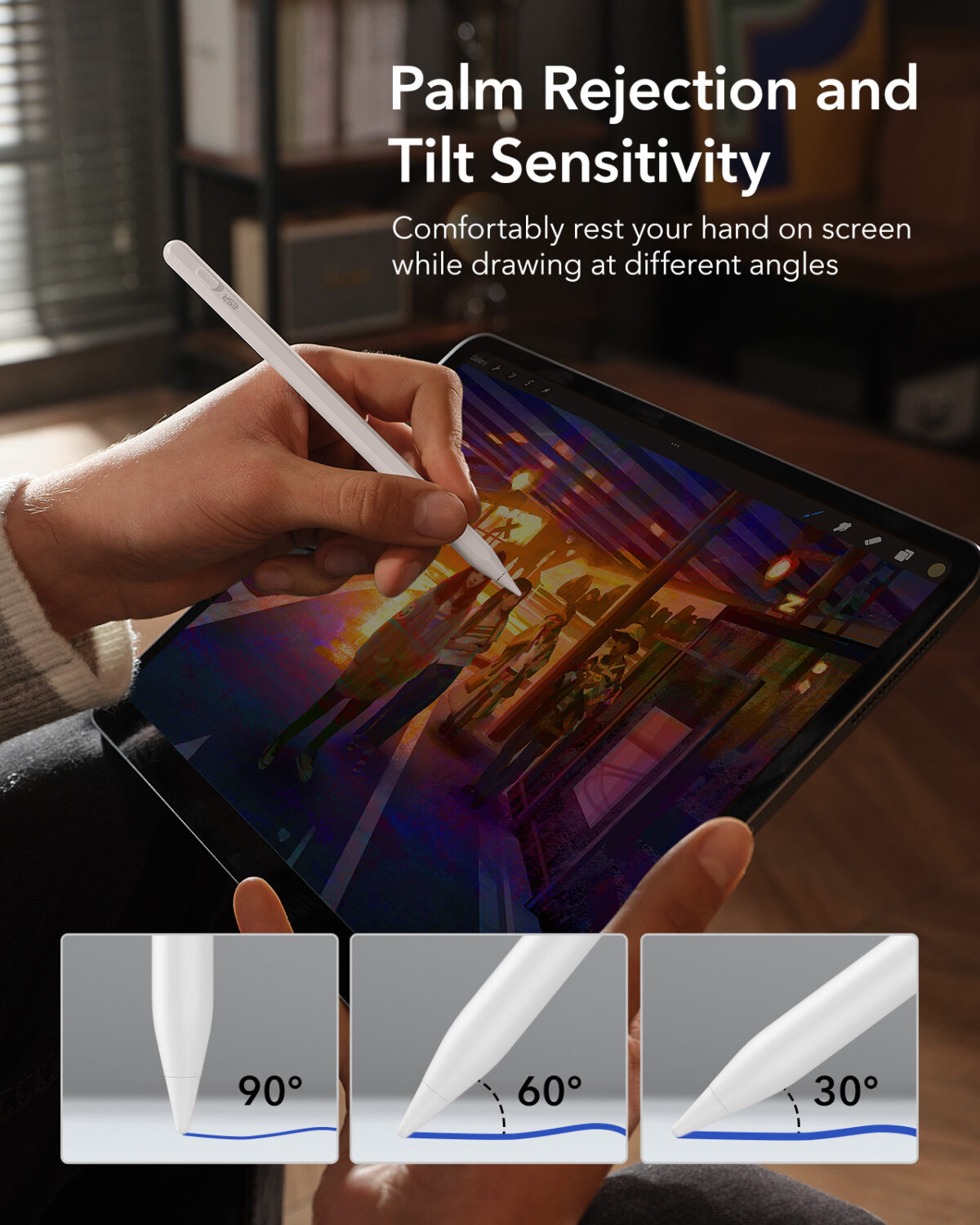 Side view of ESR Digital Pencil Pro highlighting its sleek and ergonomic design.